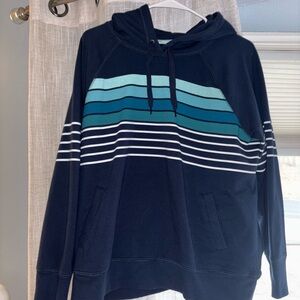 Navy Blue Striped Woman's Sweater